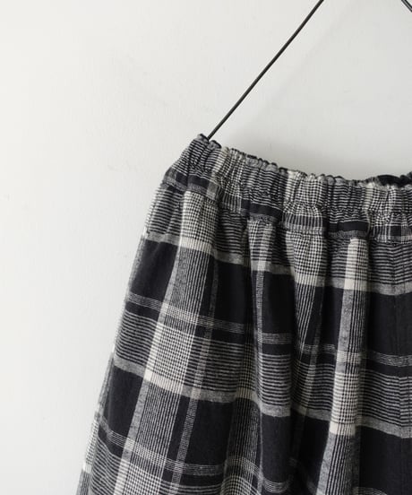i c h i 260414 Cotton Linen Check Pants / C : GRAY CHECK