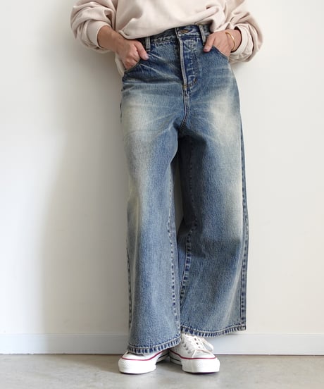 i c h i  230430  DENIM Wide Pants / A : LIGHT・2 size