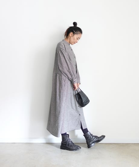 i c h i 260413 Cotton Linen Gingham Dress / A : GINGHAM