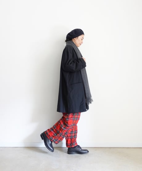 ichiAntiquités  1200324 Cotton Wool RED Tartan Relax Pants / A : RED
