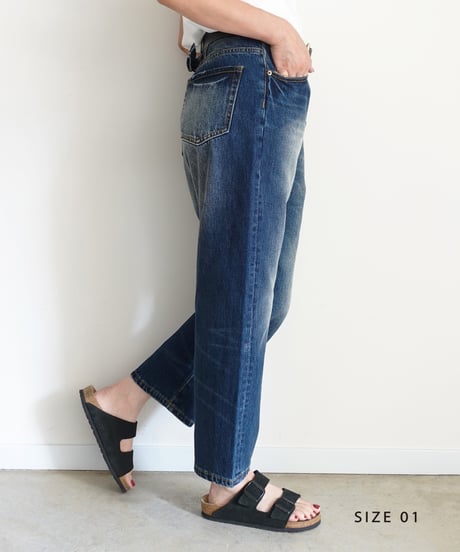 i c h i  241230 Denim Sarrouel Pants / B : DARK・2 SIZE