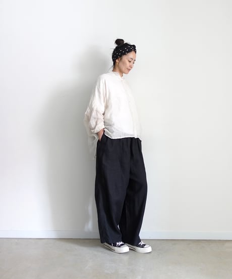 i c h i 260124 Linen Ramie Sheer Cross Shirt / 2 COLORS