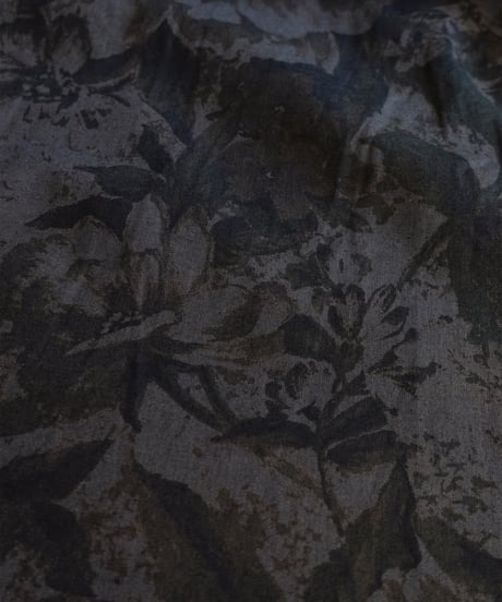 i c h i  260520 Cotton Linen Flower Print Skirt / C : BROWN
