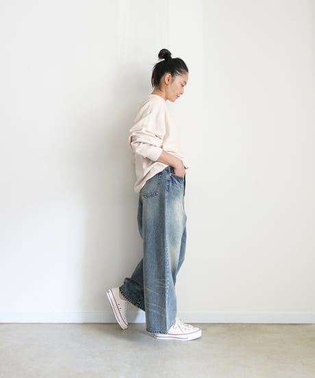 i c h i  230430  DENIM Wide Pants / A : LIGHT・2 size
