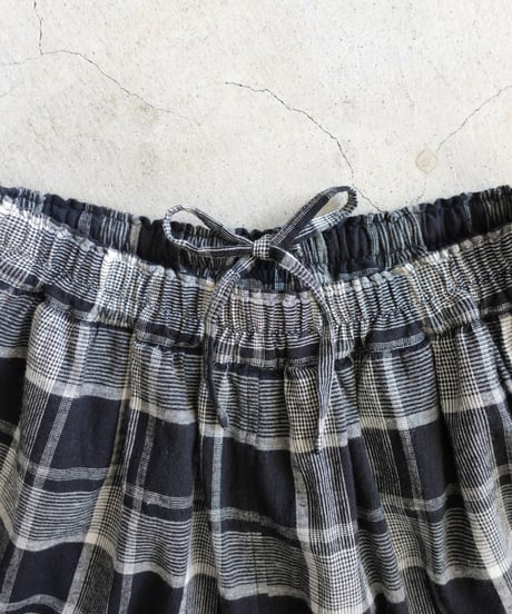 i c h i 260414 Cotton Linen Check Pants / C : GRAY CHECK