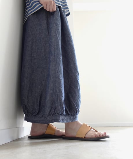 Antiquités noir 1000412 Vintage Linen Chino Denim Pants / 2 COLORS