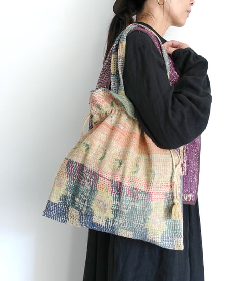 【ONLINE LIMITED】ichiAntiquités 1001138 Vintage Ralli Quilt Bag / 2 COLORS