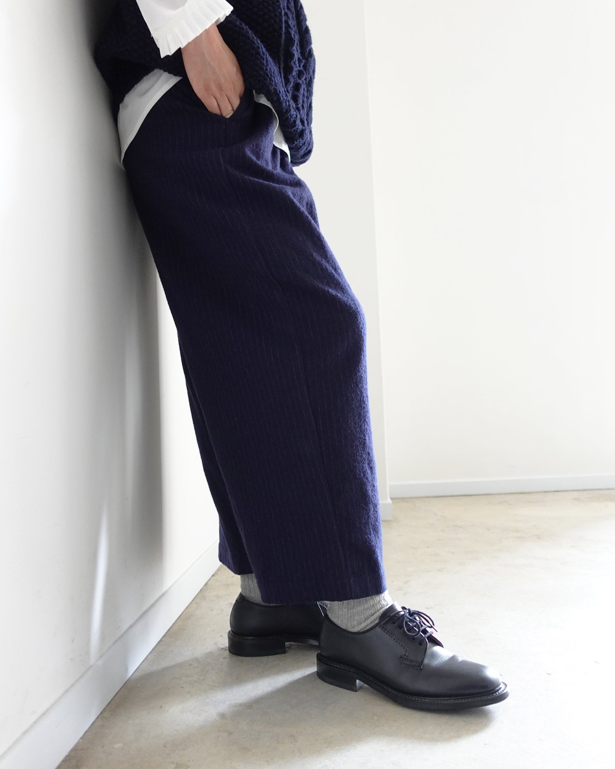 i c h i 250715 Pin Stripe Relax Pants / 2 COLO