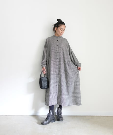 i c h i 260413 Cotton Linen Gingham Dress / A : GINGHAM