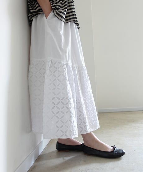 ichiAntiquités 1100939 INDIA Reverse Applique Cotton Skirt / 2 COLORS