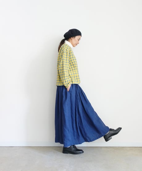 ichiAntiquités 1200318 Cotton Wool Gingham Check Jacket / 3 COLORS