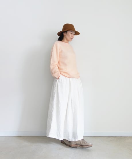 ichiAntiquités 1101110 Linen Cotton Gingham Check Skirt / 3 COLORS