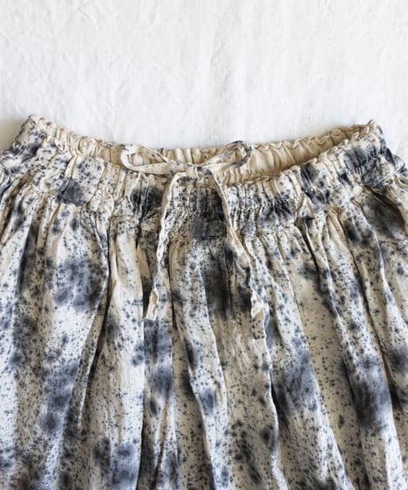 ichiAntiquités 800335  Natural dyed Linen Gather Skirt / 2 COLORS