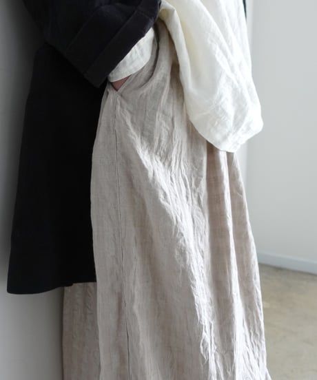 ichiAntiquités 1101110 Linen Cotton Gingham Check Skirt / 3 COLORS
