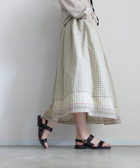 ichiAntiquités 1101135 KHADI Cotton Brise Skirt / 2 COLORS