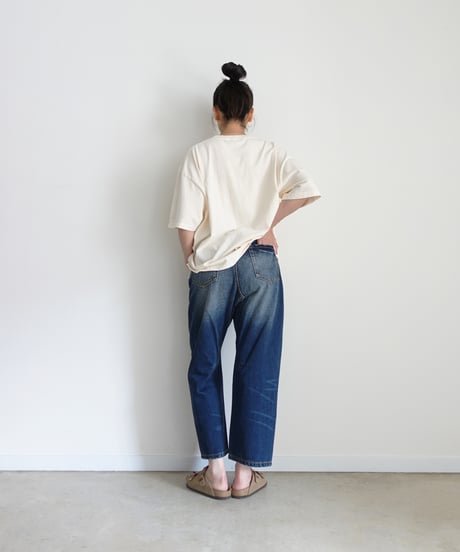 i c h i  241230 Denim Sarrouel Pants / B : DARK・2 SIZE