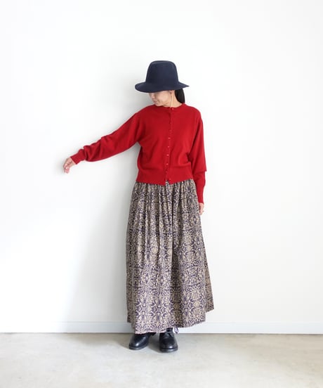 i c h i  250712  Corduroy Flower Skirt / 2 COLORS