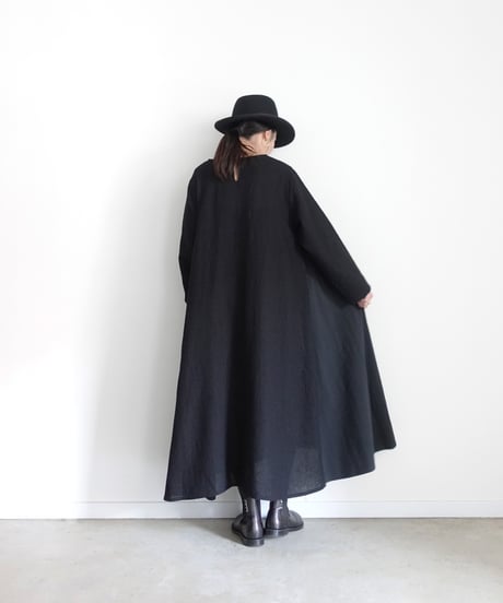 i c h i  260425 Wool Gauze & Cotton Cloth Dress / 2 COLORS