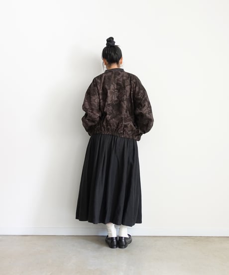 i c h i  260519 Flower Print Zip Blouson / C : BROWN