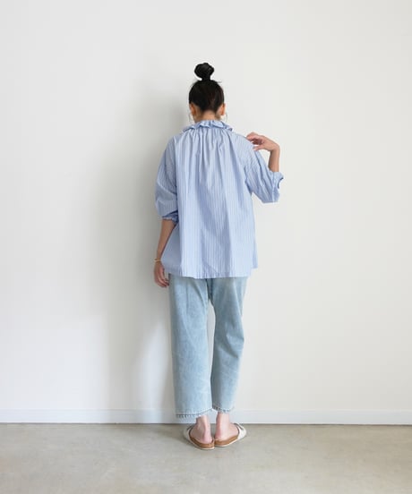 i c h i  241230 Denim Sarrouel Pants / C : SAXE BLUE・2 SIZE