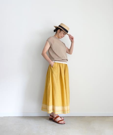 ichiAntiquités 1101135 KHADI Cotton Brise Skirt / 2 COLORS