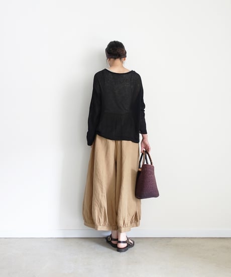 Antiquités noir 1000412 Vintage Linen Chino Denim Pants / 2 COLORS