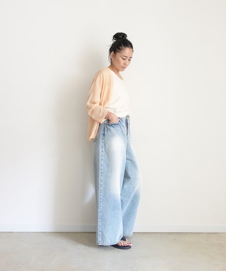 i c h i  230430  DENIM Wide Pants / C : SAXE BLUE・2 size