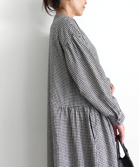 i c h i 260413 Cotton Linen Gingham Dress / A : GINGHAM