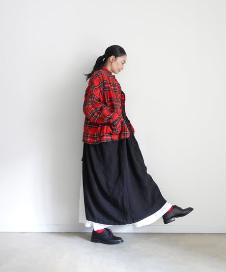 ichiAntiquités  1200323 Cotton Wool RED Tartan Jacket / A : RED