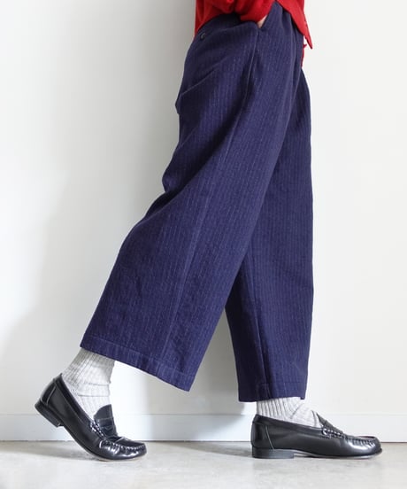 i c h i  250715 Pin Stripe Relax Pants / 2 COLORS