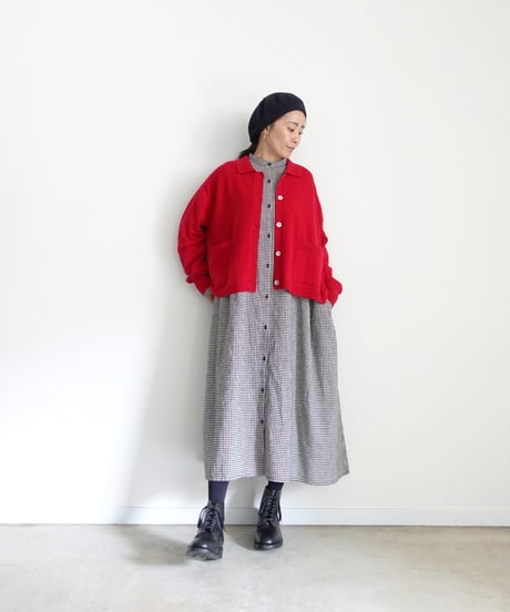 i c h i 260413 Cotton Linen Gingham Dress / A : GINGHAM