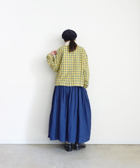 ichiAntiquités 1200318 Cotton Wool Gingham Check Jacket / 3 COLORS