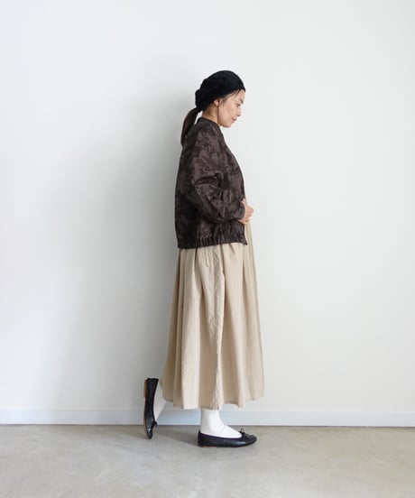 i c h i  260519 Flower Print Zip Blouson / C : BROWN