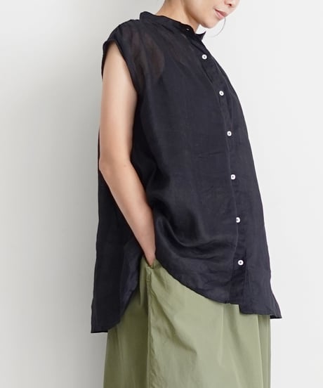 i c h i 251108 Linen Sleeveless Shirt / 4 COLORS