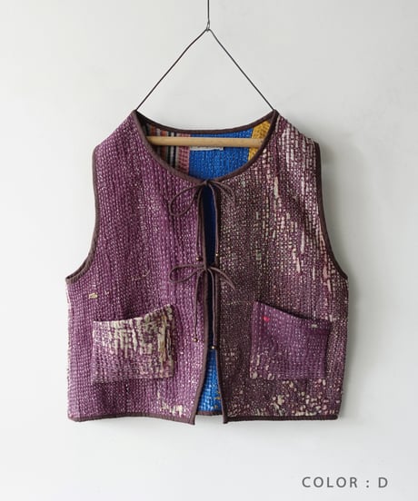 【ONLINE LIMITED】ichiAntiquités 1001136 Vintage Ralli Quilt Vest / 2 COLORS