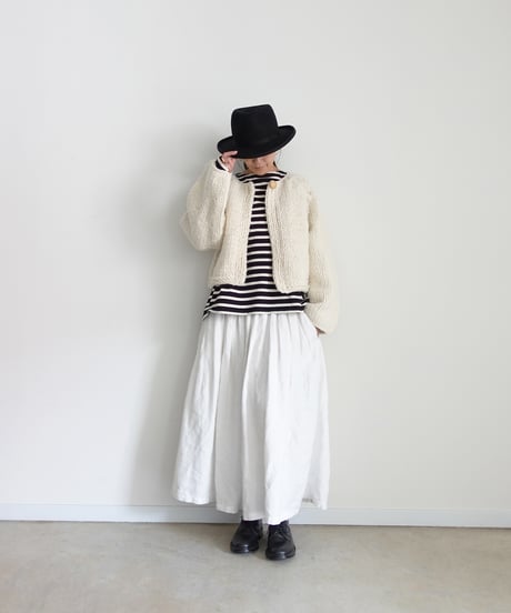 ichiAntiquités 1200344 Cotton Border Pullover / 2 COLORS