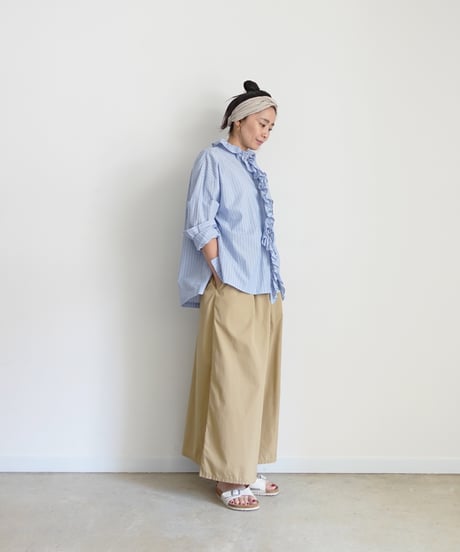 i c h i 260108 Cotton Broadcloth Wide Pants / 2 COLORS