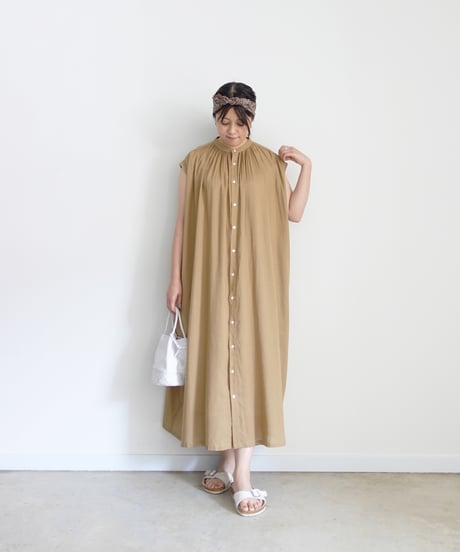 i c h i 260110 Rayon Linen Sleeveless Dress / 3 COLORS