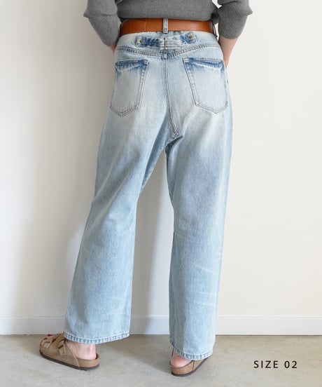 i c h i  241230 Denim Sarrouel Pants / C : SAXE BLUE・2 SIZE