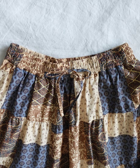 i c h i 241135 Vintage Patchwork Print Skirt / A : Vintage Patchwork
