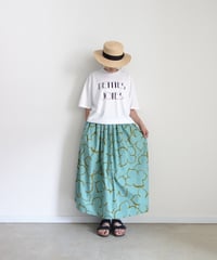 i c h i  251226  Flower Print Skirt / B : GREEN