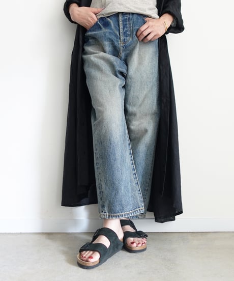 i c h i  241230 Denim Sarrouel Pants / A : LIGHT・2 SIZE