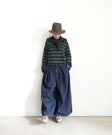 i c h i 260445 Wide Sleeve Border Pullover / 3 COLORS
