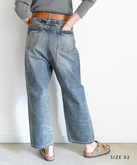 i c h i  241230 Denim Sarrouel Pants / A : LIGHT・2 SIZE