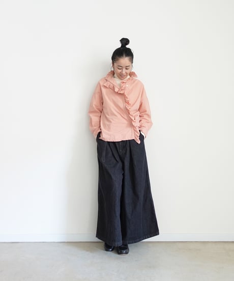 i c h i  260402 Cotton 2way Frill Shirt / 2 COLORS