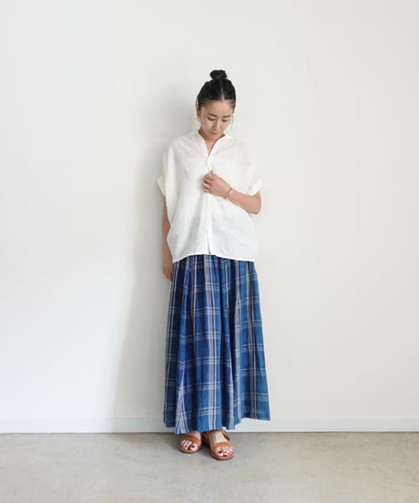 ichiAntiquités 1001133 Linen French sleeve Shirt / A : WHITE