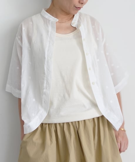i c h i 251219 Sheer Dots Shirt / 2 COLORS