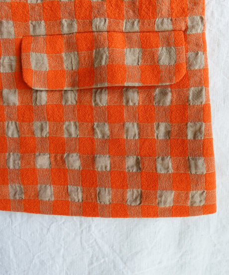 ichiAntiquités 1200318 Cotton Wool Gingham Check Jacket / 3 COLORS