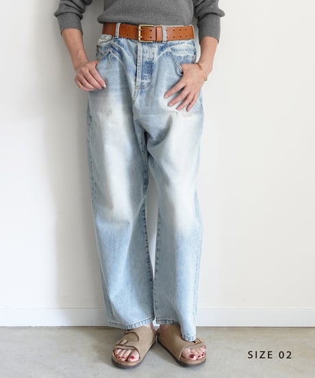 i c h i  241230 Denim Sarrouel Pants / C : SAXE BLUE・2 SIZE