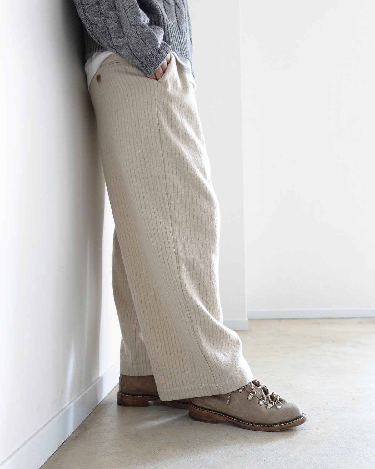 i c h i 250715 Pin Stripe Relax Pants / 2 COLO